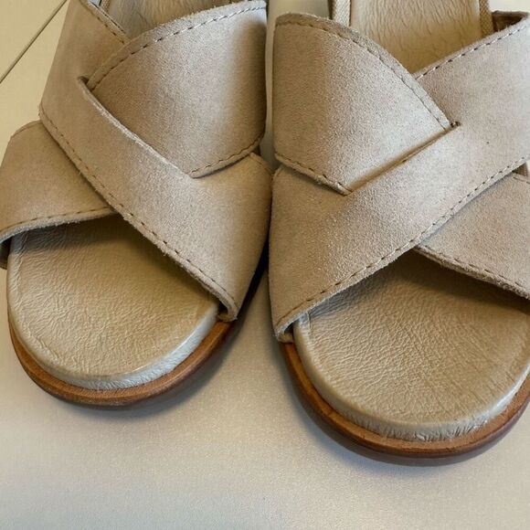 Sorel Oatmeal Joanie II Leather Wedge Sandals Sz 9.5 - Picture 10 of 14